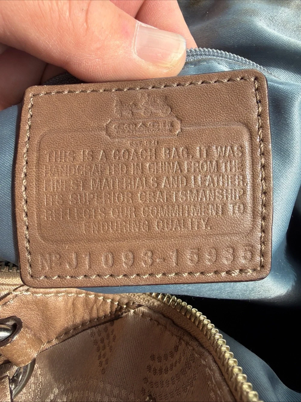 Coach satchel metallic